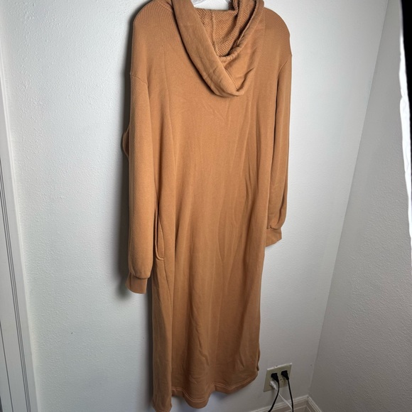 Madewell MWL AirTerry hooded sweatshirt dress lTan Knit Top - Picture 9 of 12